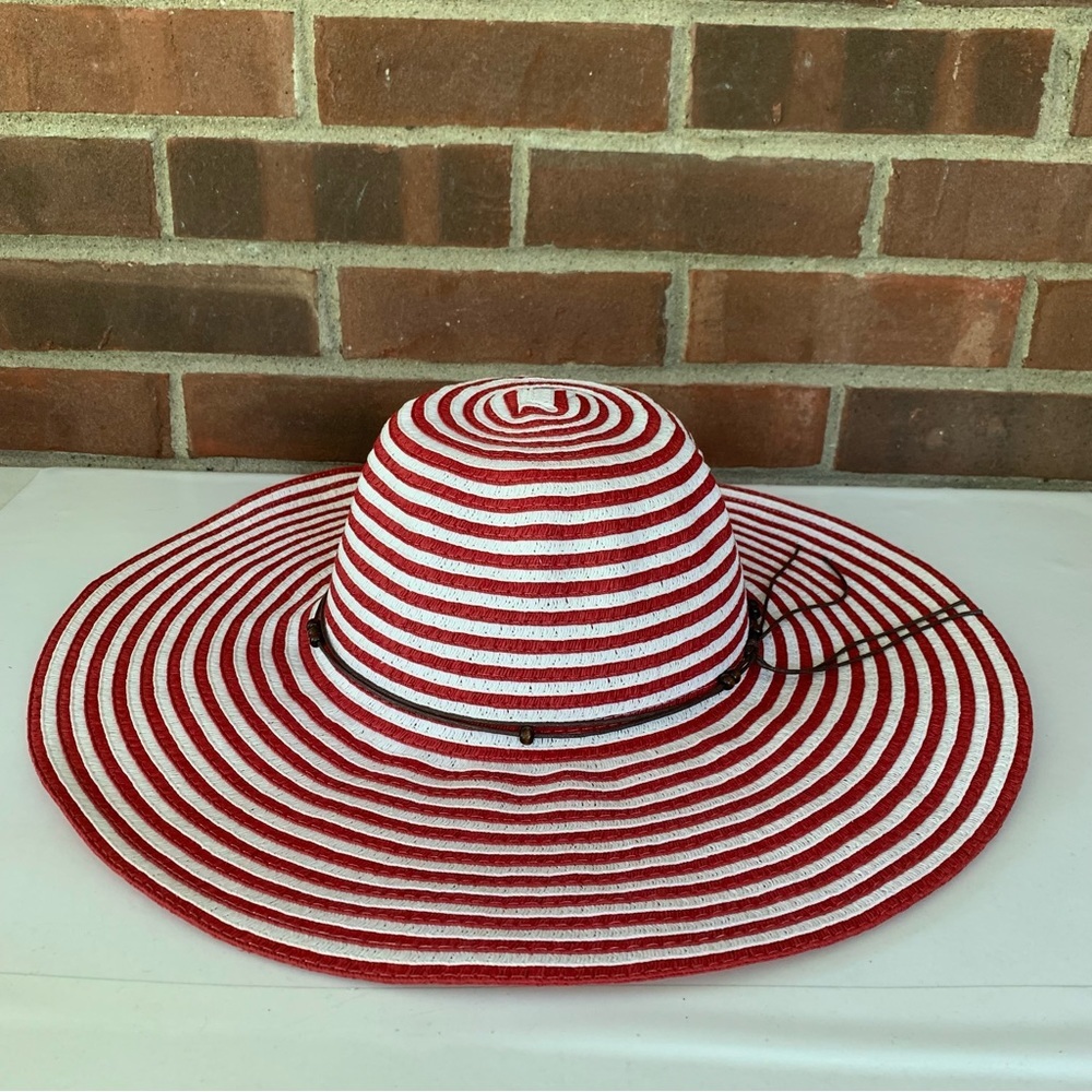 Quagga Green Label striped Floppy Fedora Sun Hat 100% Paper Straw One Size NEW